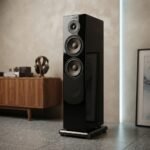 Sanouss High-End Floorstanding Tower Speaker with Dual Woofers and High-Gloss Black Finish - Image 2
